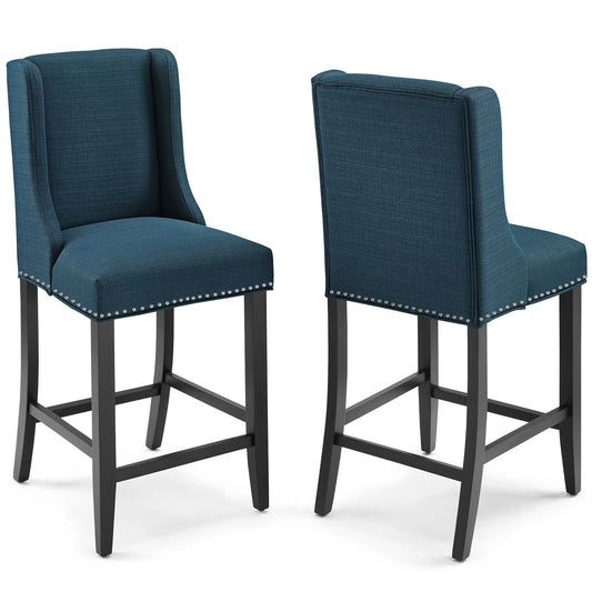 Baron Upholstered Fabric Counter Stool Set of 2