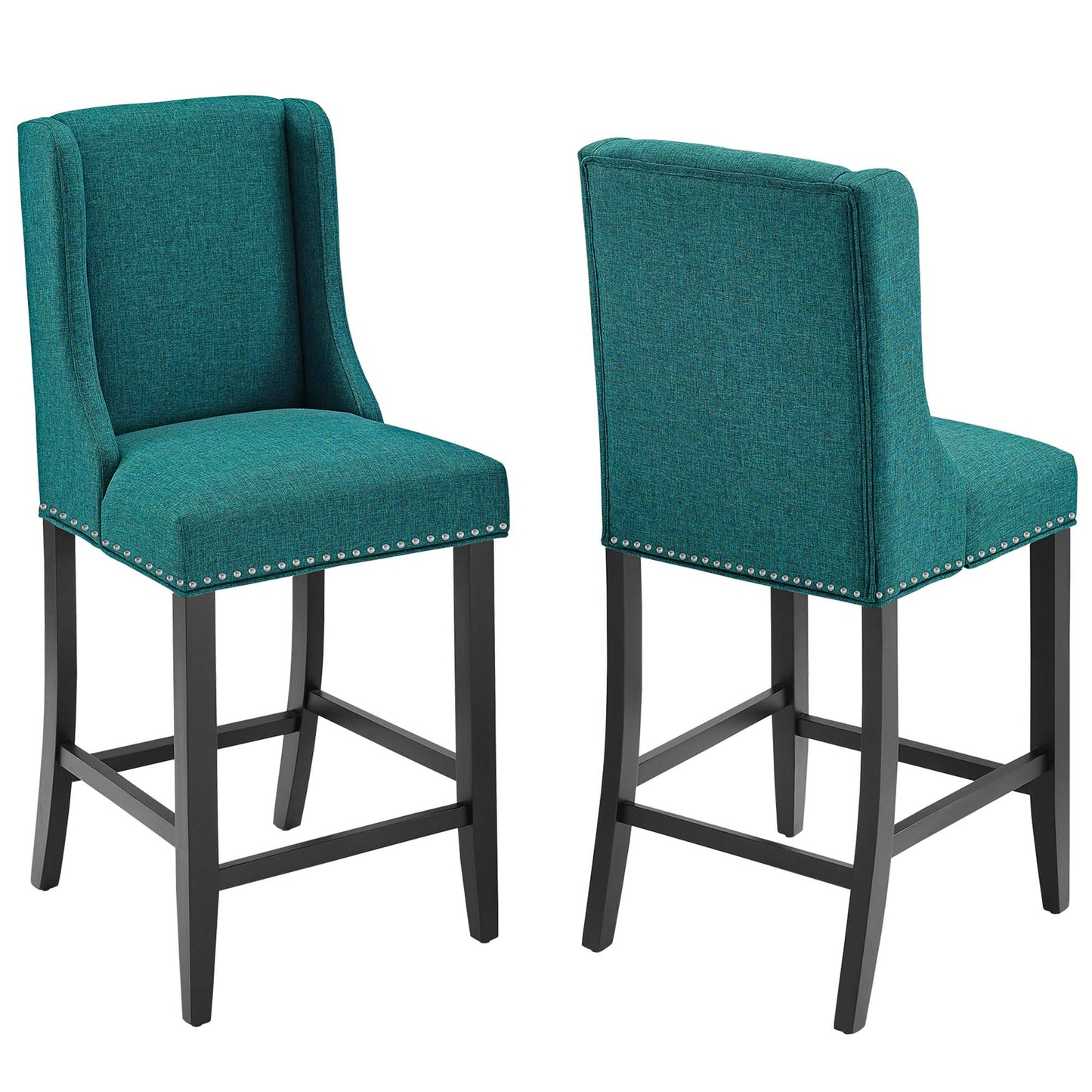 Baron Upholstered Fabric Counter Stool Set of 2