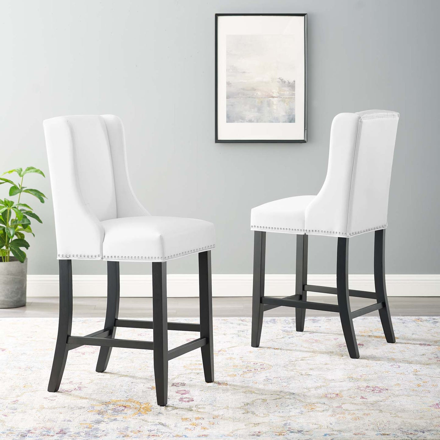 Baron Faux Leather Counter Stool Set of 2