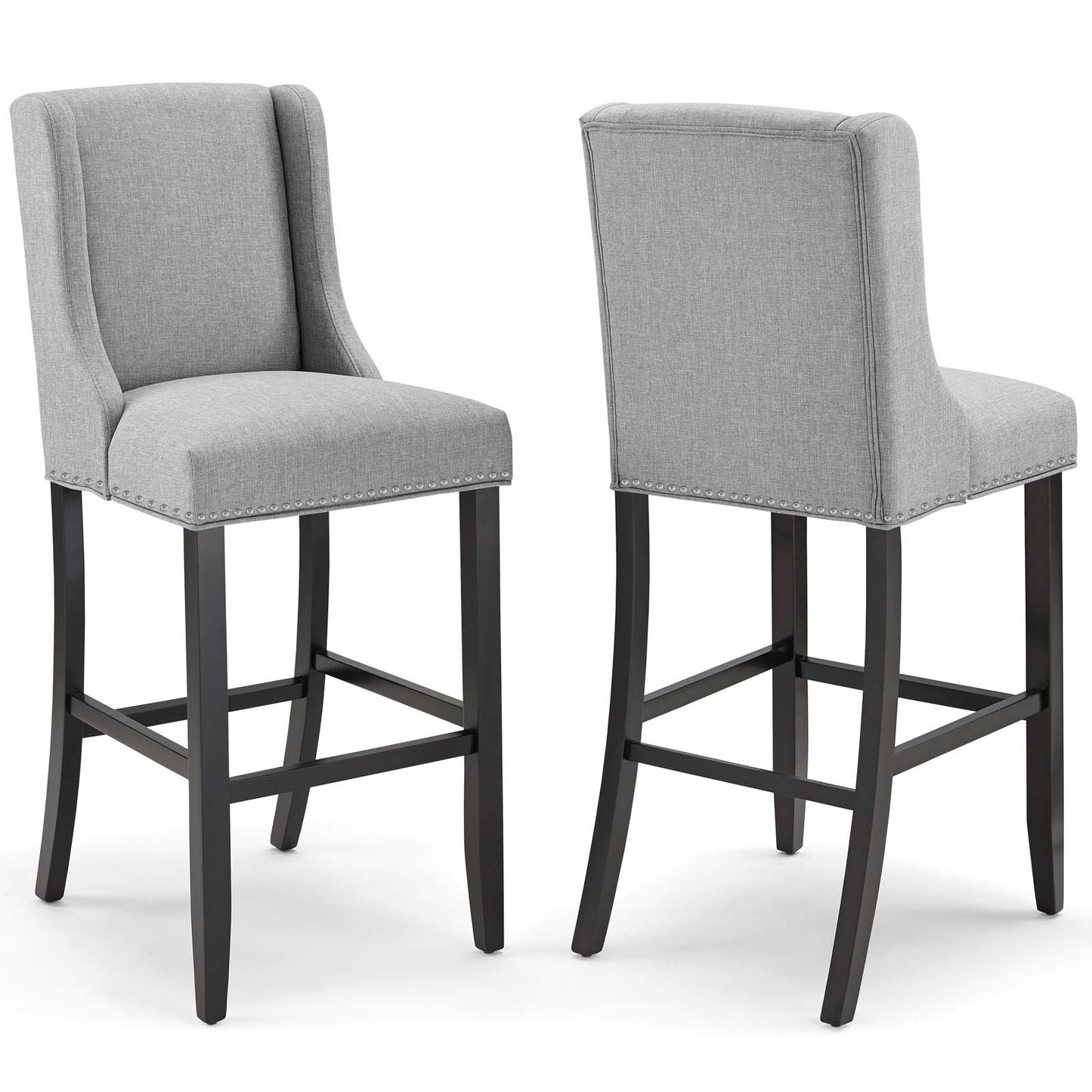 Baron Upholstered Fabric Bar Stool Set of 2