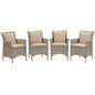 Conduit Outdoor Patio Wicker Rattan Dining Armchair Set of 4