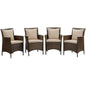 Conduit Outdoor Patio Wicker Rattan Dining Armchair Set of 4