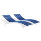 Glimpse Outdoor Patio Mesh Chaise Lounge Set of 2