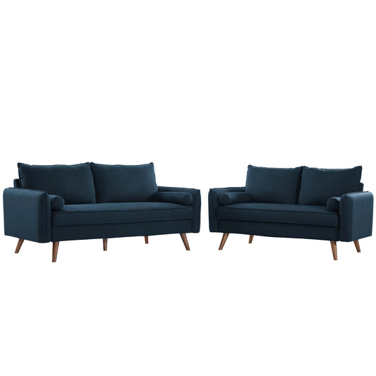 Revive Upholstered Fabric Sofa and Loveseat Set