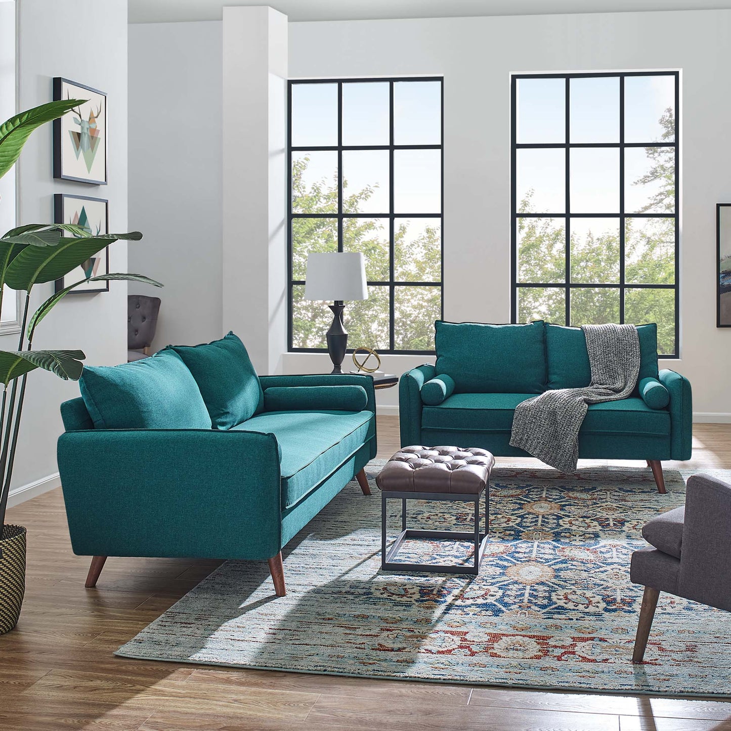 Revive Upholstered Fabric Sofa and Loveseat Set