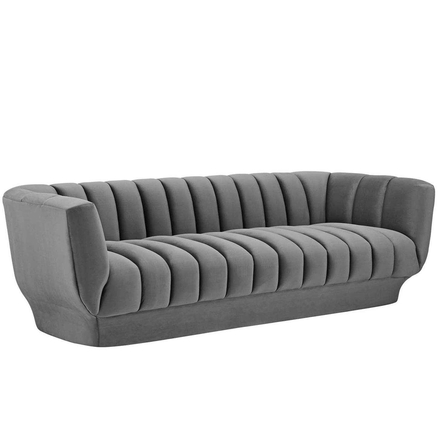 Conjunto de sofá y sillón de terciopelo con mechones verticales de alto rendimiento de Modway