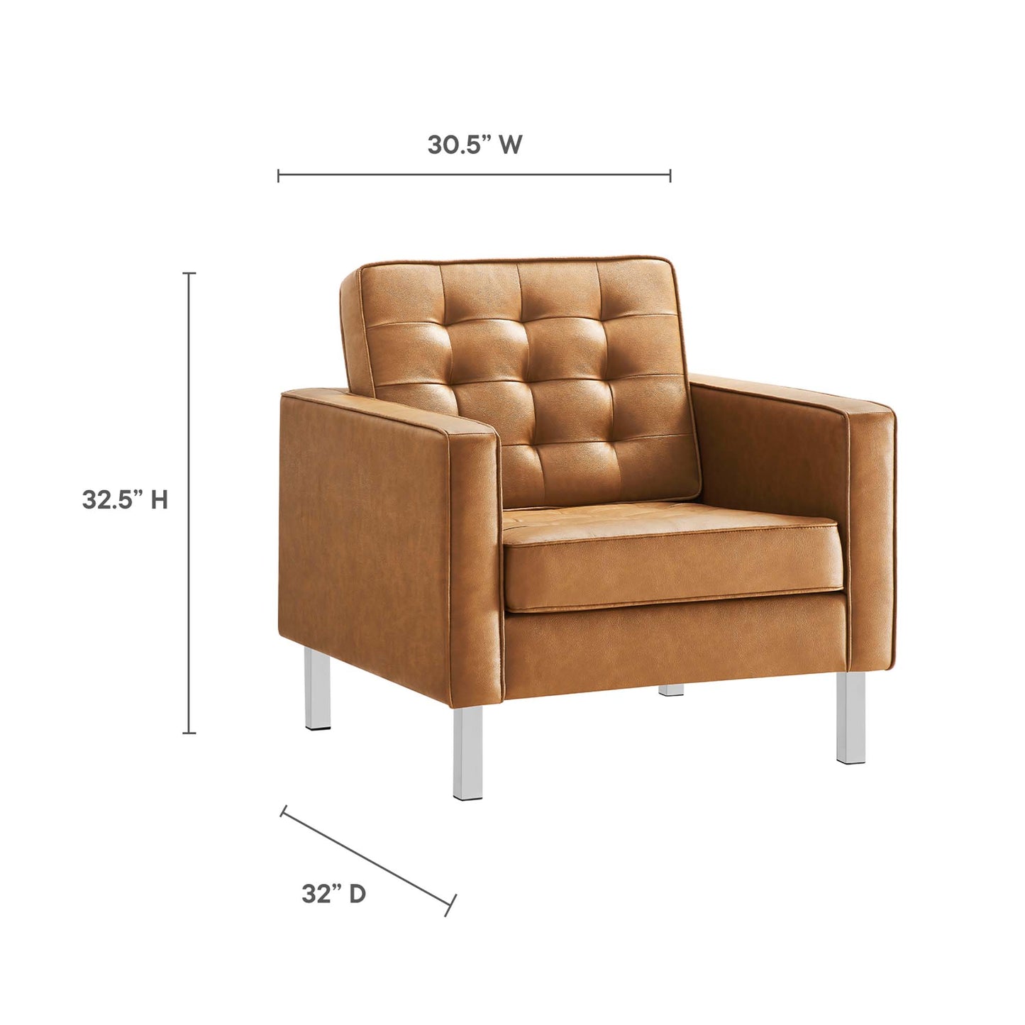 Loft 3-Piece Tufted Vegan Leather Furniture Set