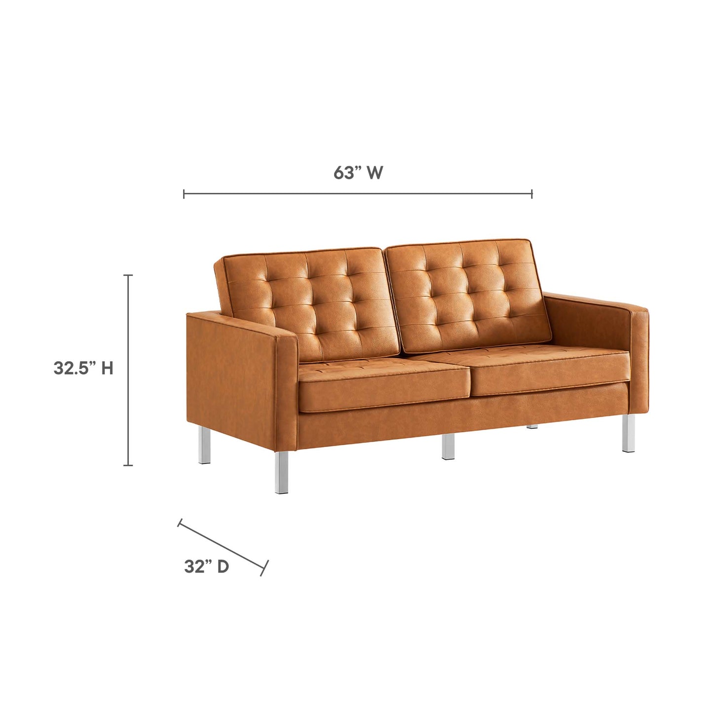 Loft 2-Piece Tufted Vegan Leather Furniture Set