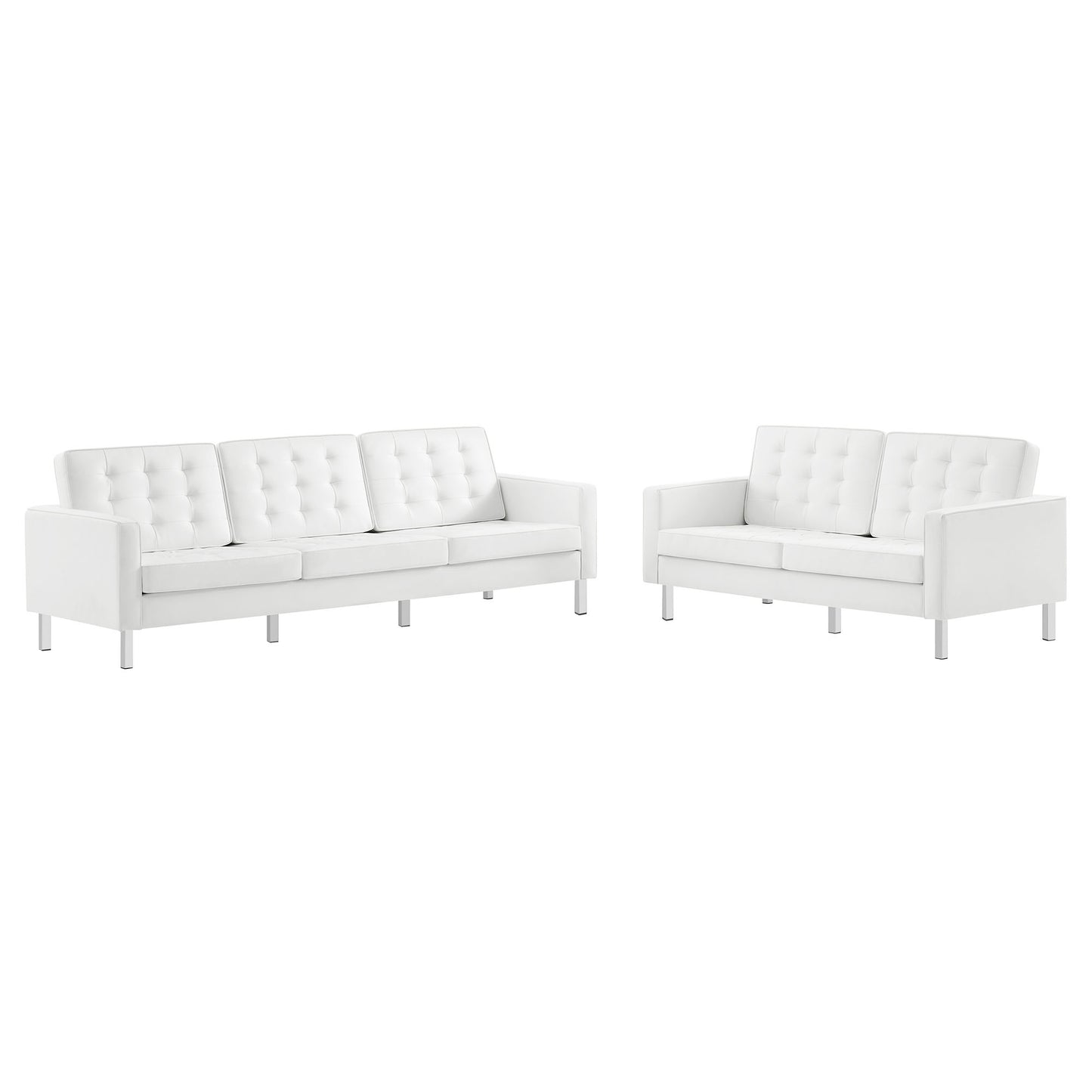 Loft 2-Piece Tufted Vegan Leather Furniture Set