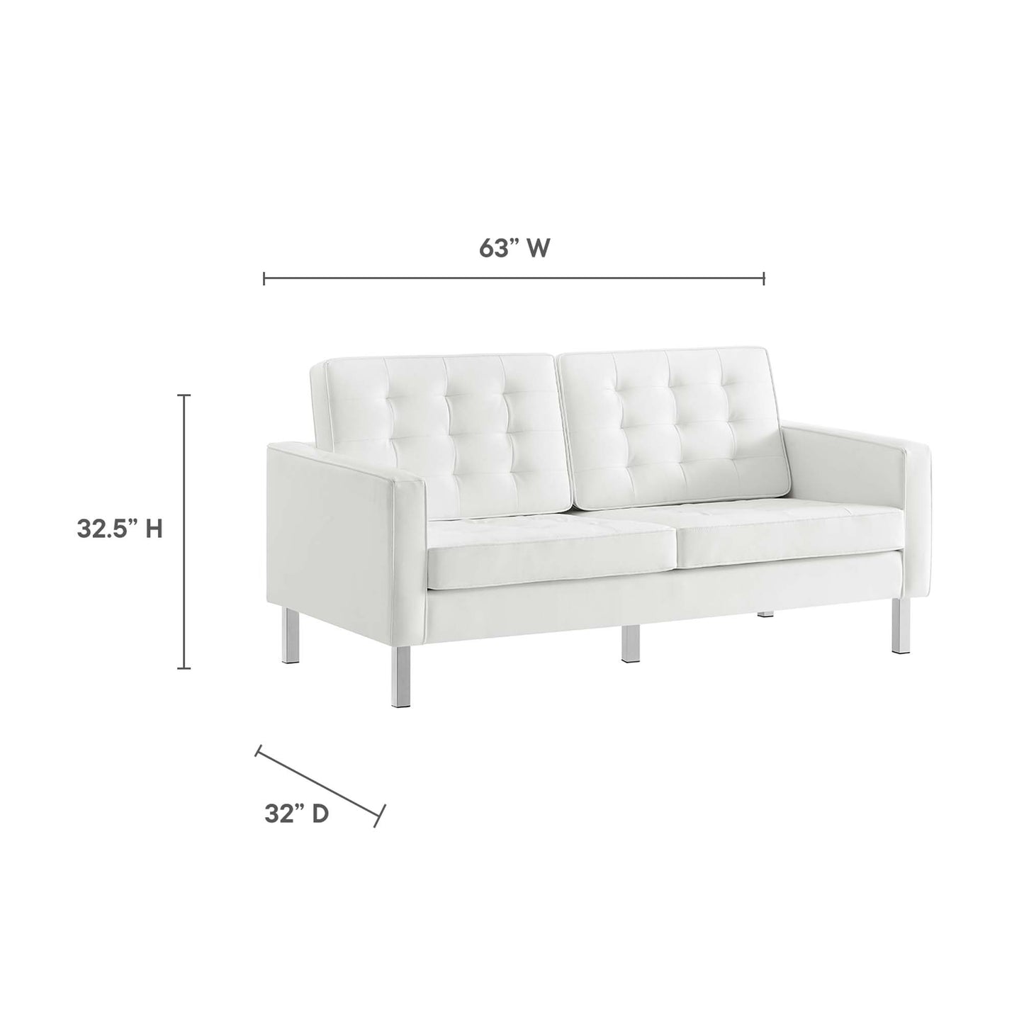 Loft 2-Piece Tufted Vegan Leather Furniture Set