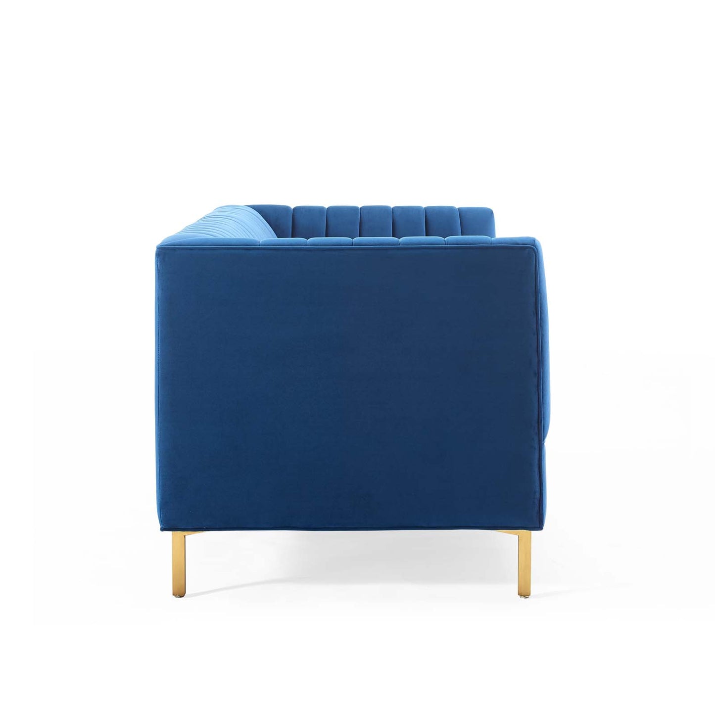 Shift Channel Tufted Performance Velvet Sofa