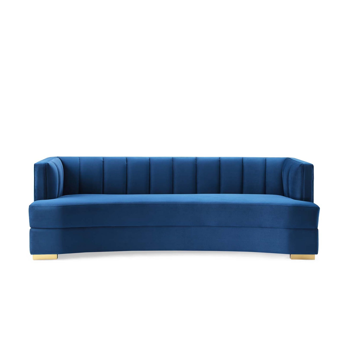 Encompass Channel Tufted Performance Velvet Curved Sofa