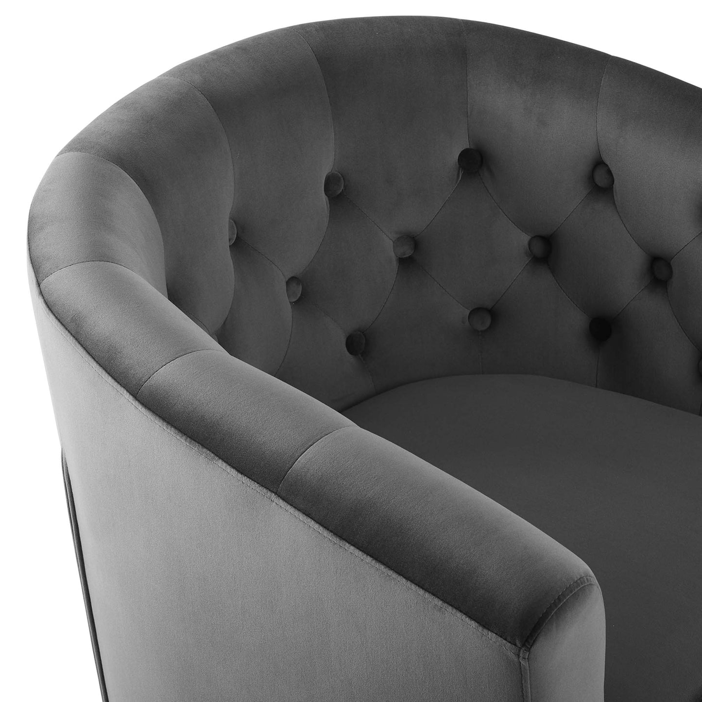 Prospect Tufted Performance Velvet Swivel Armchair