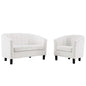 Prospect Channel Tufted Performance Velvet Loveseat and Armchair Set