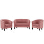 Prospect 3 Piece Channel Tufted Performance Velvet Set