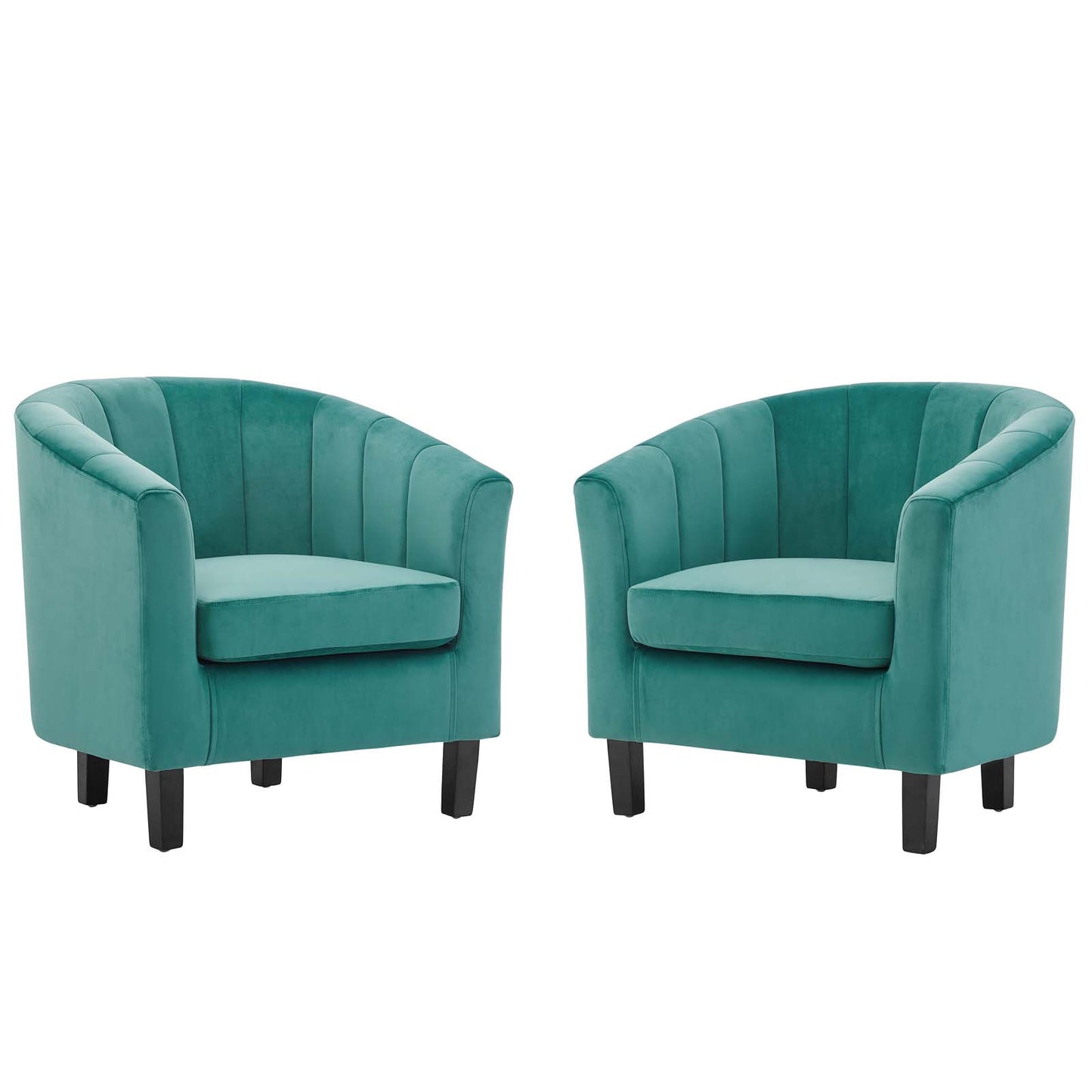 Prospect Channel Tufted Performance Velvet Armchair Set of 2