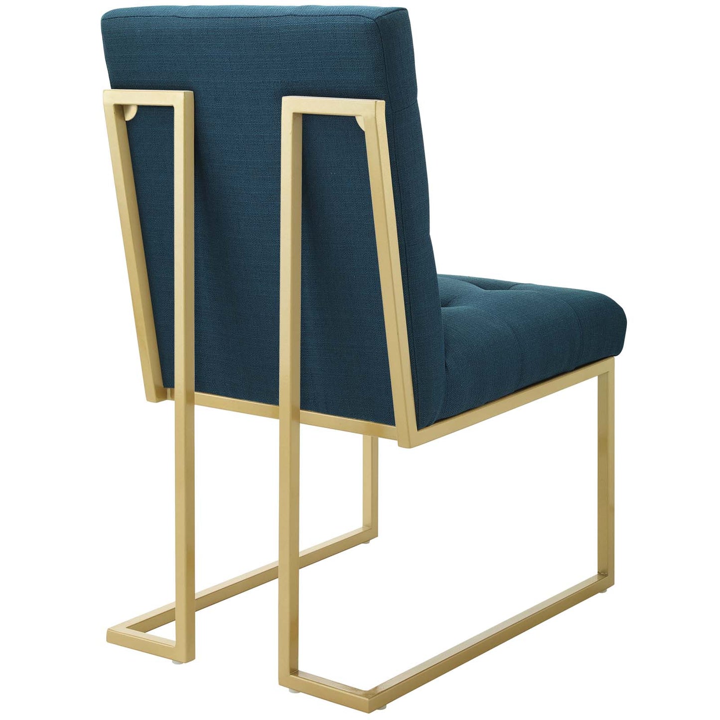 Privy Gold Stainless Steel Upholstered Fabric Dining Accent Chair Set of 2