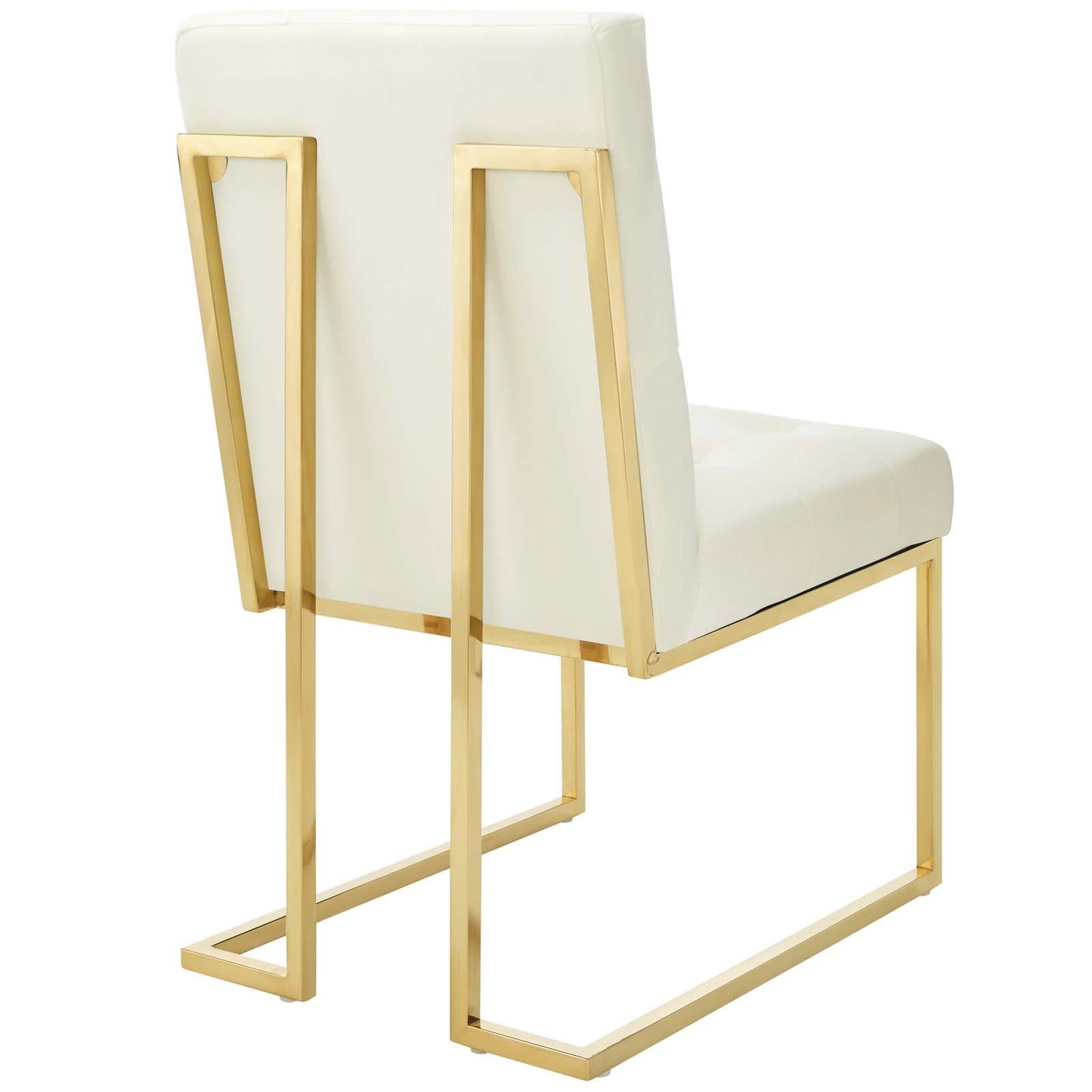 Lot de 2 chaises de salle à manger en velours et acier inoxydable Privy Gold par Modway