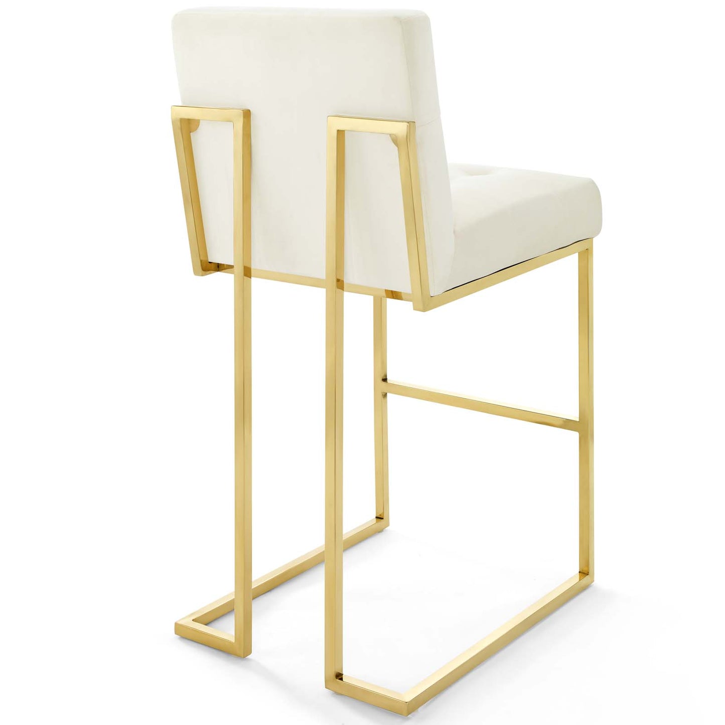 Lot de 2 tabourets de bar en velours et acier inoxydable Privy Gold par Modway