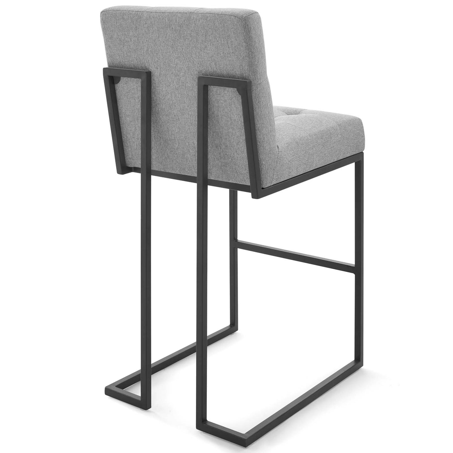 Lot de 2 tabourets de bar rembourrés en acier inoxydable noir Privy par Modway