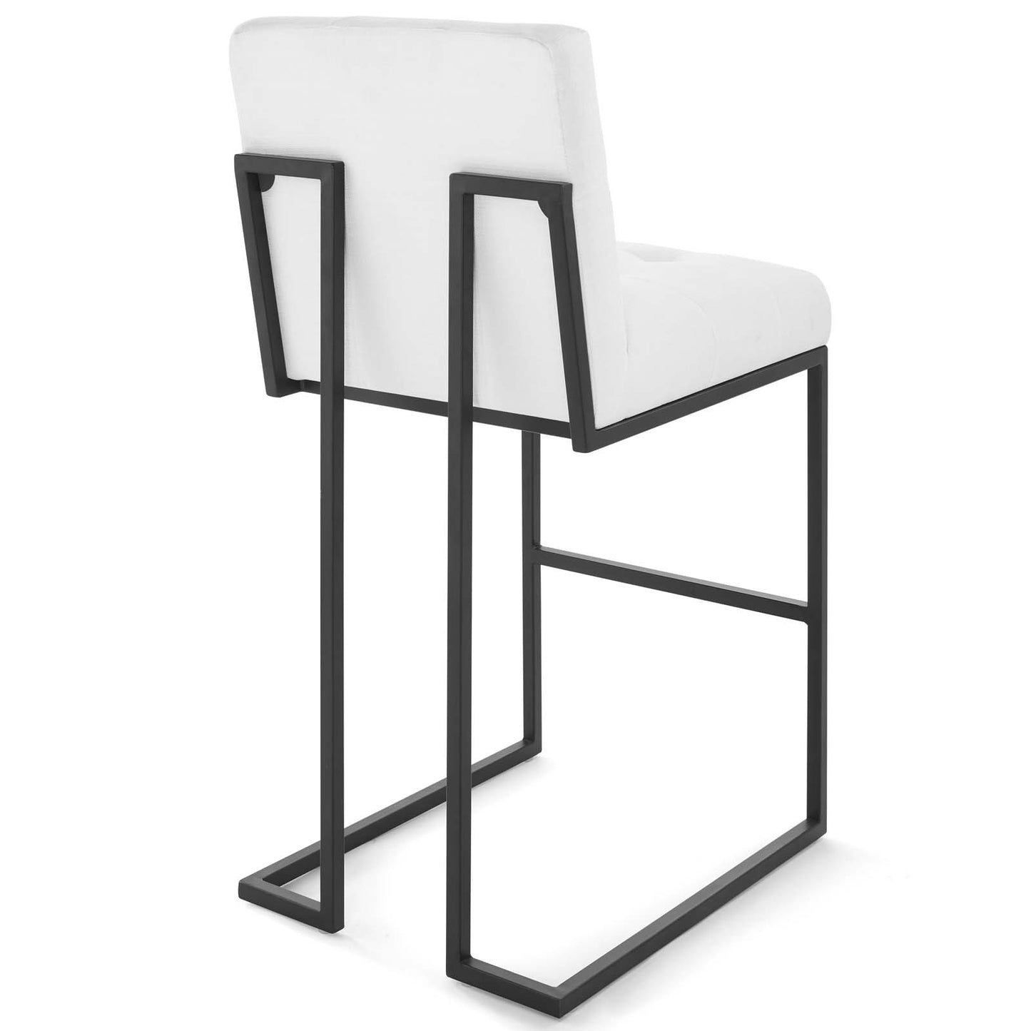 Lot de 2 tabourets de bar rembourrés en acier inoxydable noir Privy par Modway