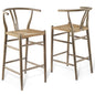 Amish Wood Bar Stool Set of 2