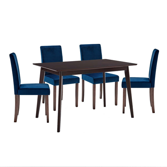 Prosper 5 Piece Upholstered Velvet Dining Set