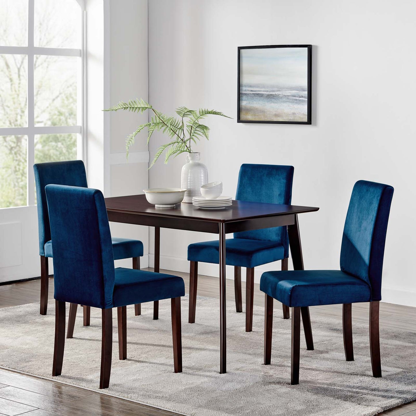 Prosper 5 Piece Upholstered Velvet Dining Set