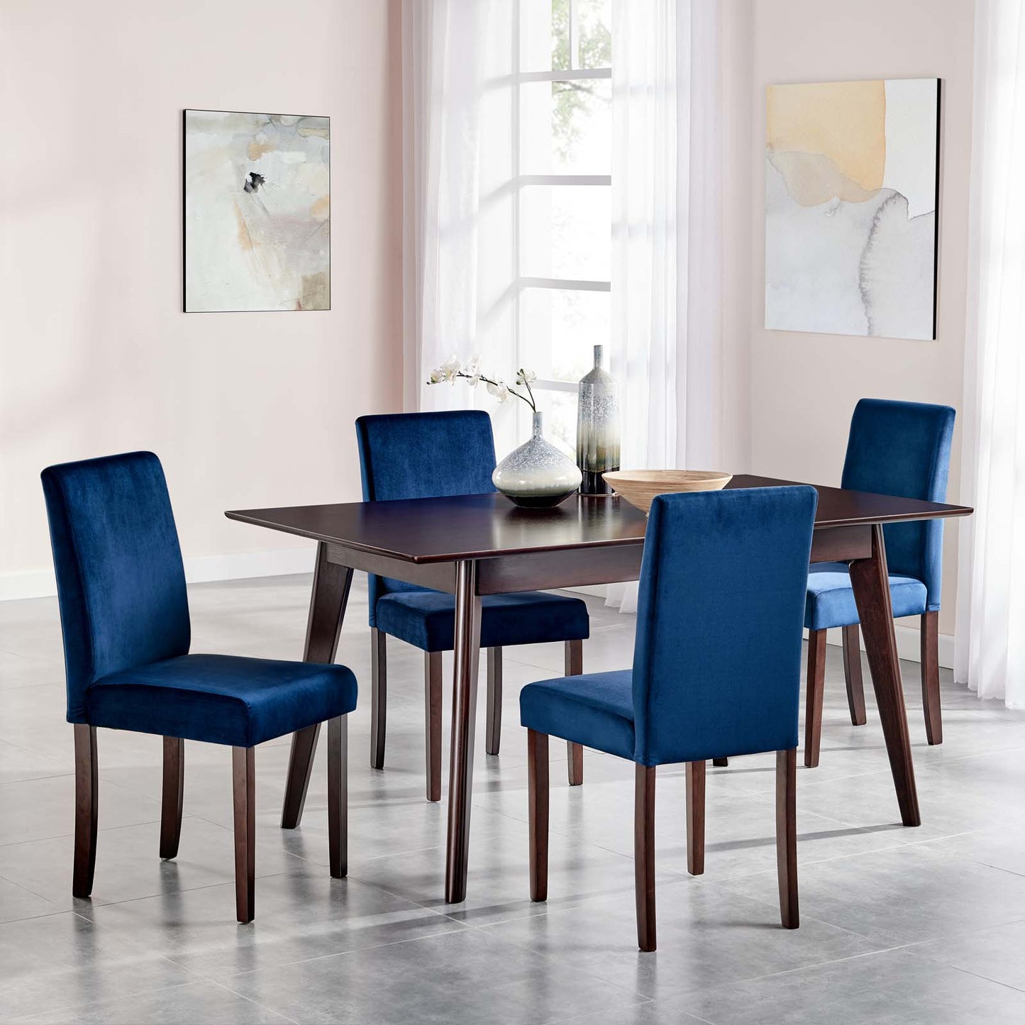 Prosper 5 Piece Upholstered Velvet Dining Set