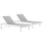 Charleston Outdoor Patio Aluminum Chaise Lounge Chair Set of 2