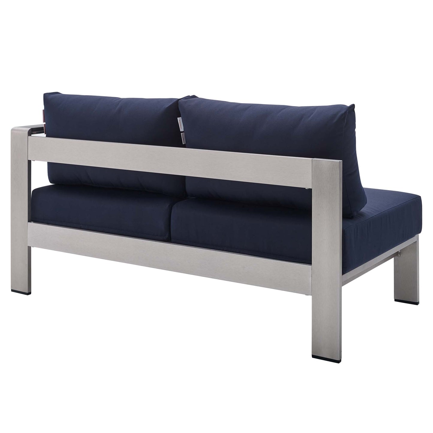 Loveseat de aluminio para patio exterior con brazo derecho y tela Sunbrella® de Shore de Modway