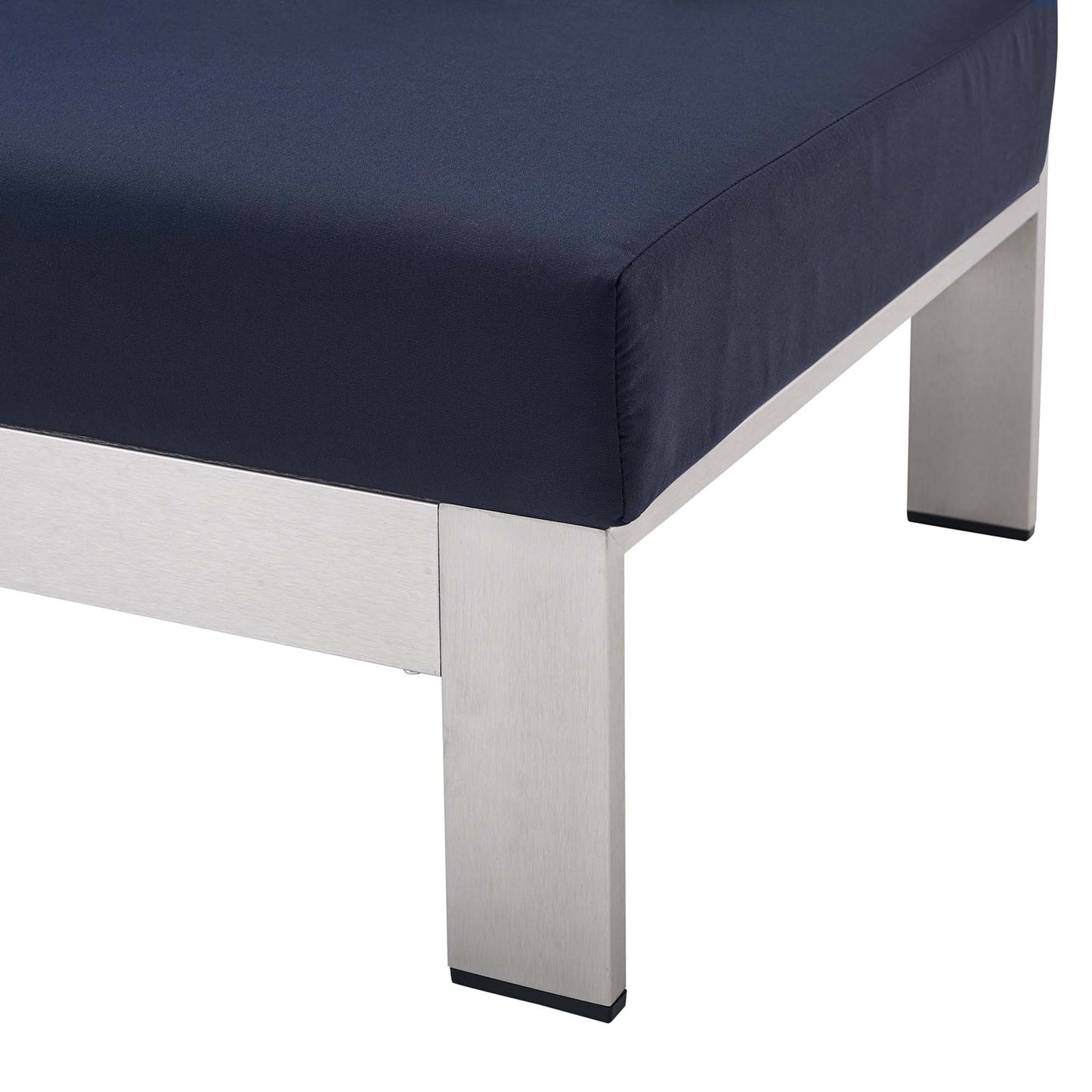 Loveseat de aluminio para patio exterior con brazo derecho y tela Sunbrella® de Shore de Modway