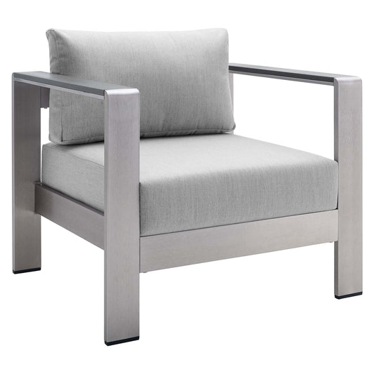 Sillón de exterior de aluminio con tela Sunbrella® Shore de Modway