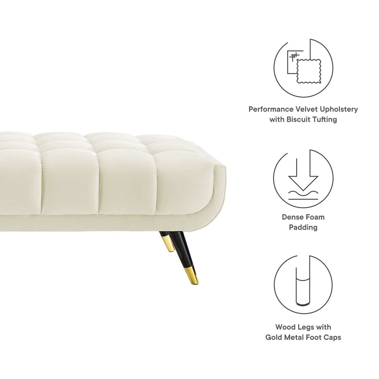 Adept 60" Performance Velvet Bench