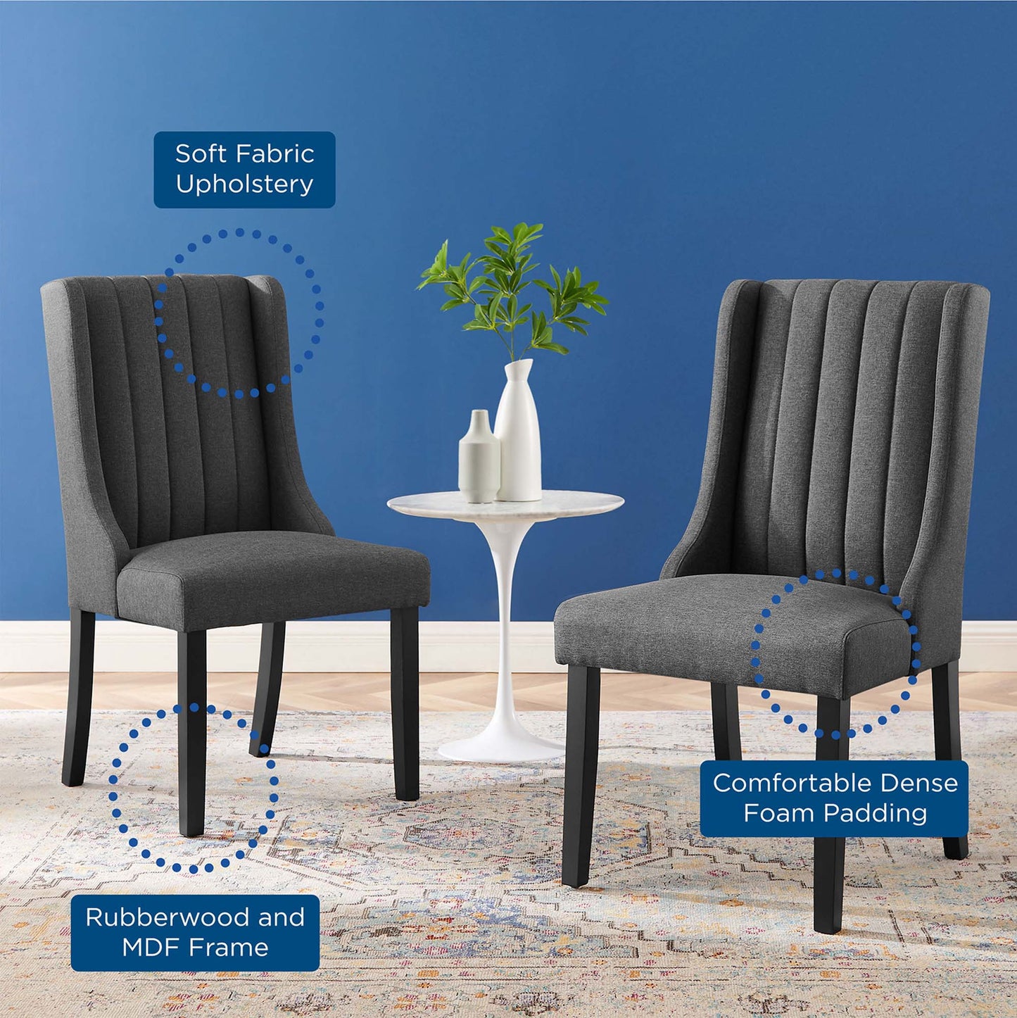 Renew Parsons Fabric Dining Side Chairs Set of 2