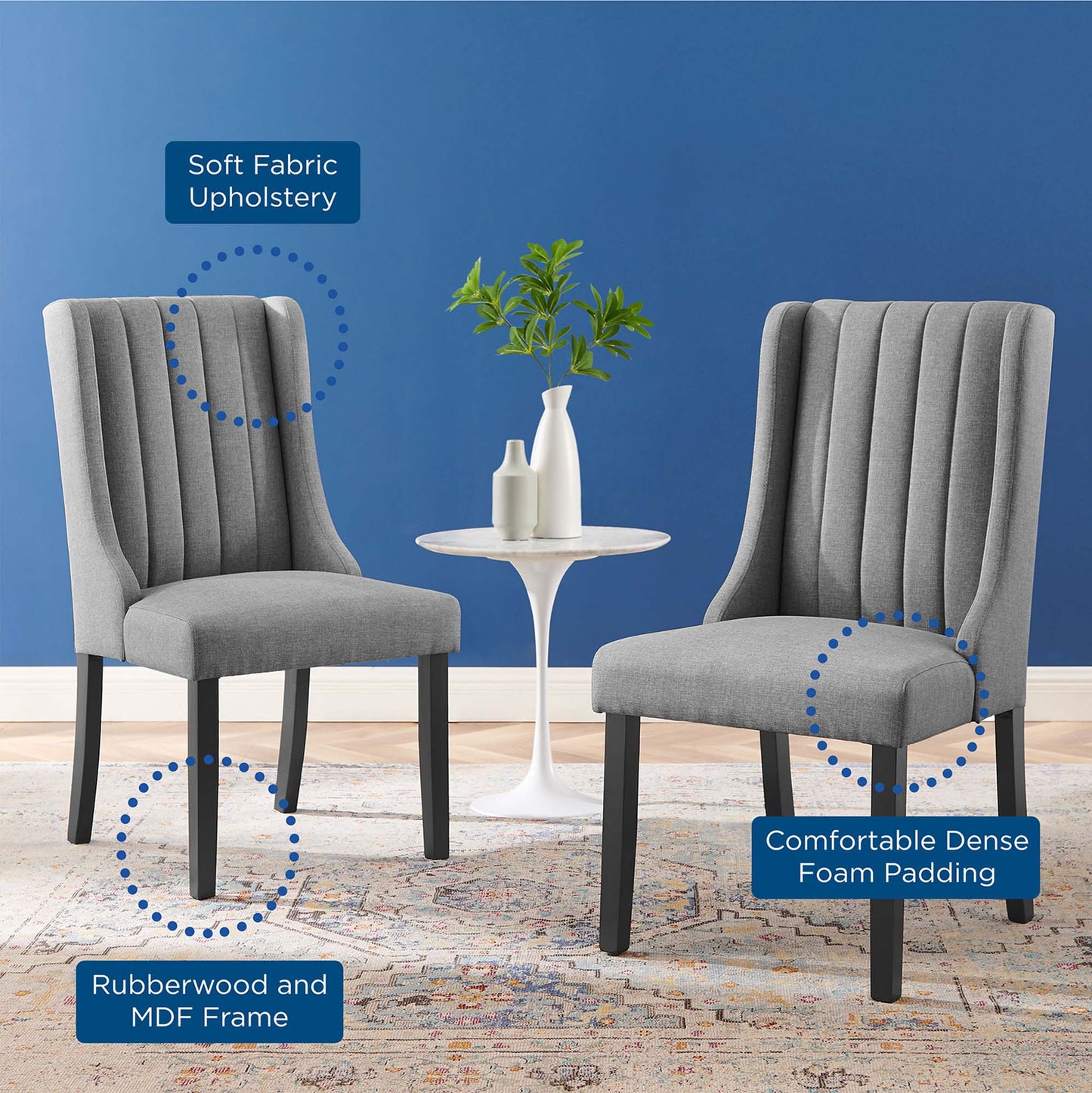 Renew Parsons Fabric Dining Side Chairs Set of 2