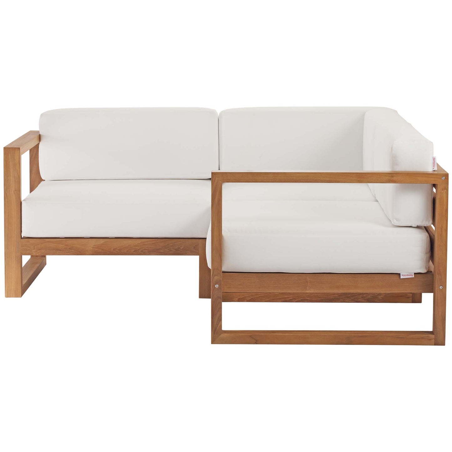 Upland 3-Piece Outdoor Patio Teak Wood Sectional Sofa Set