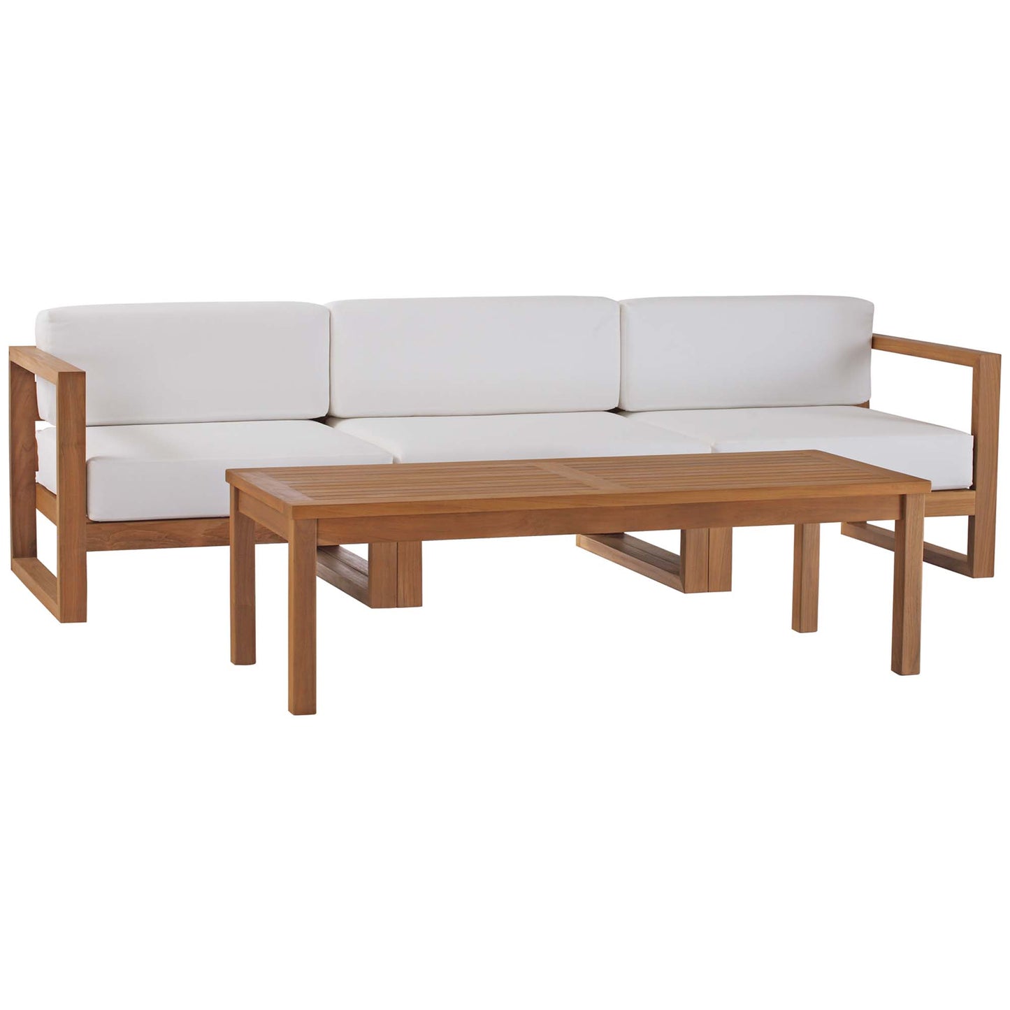 Upland 4-Piece Outdoor Patio Teak Wood Furniture Set