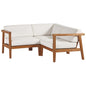 Bayport 3-Piece Outdoor Patio Teak Wood Sectional Sofa Set