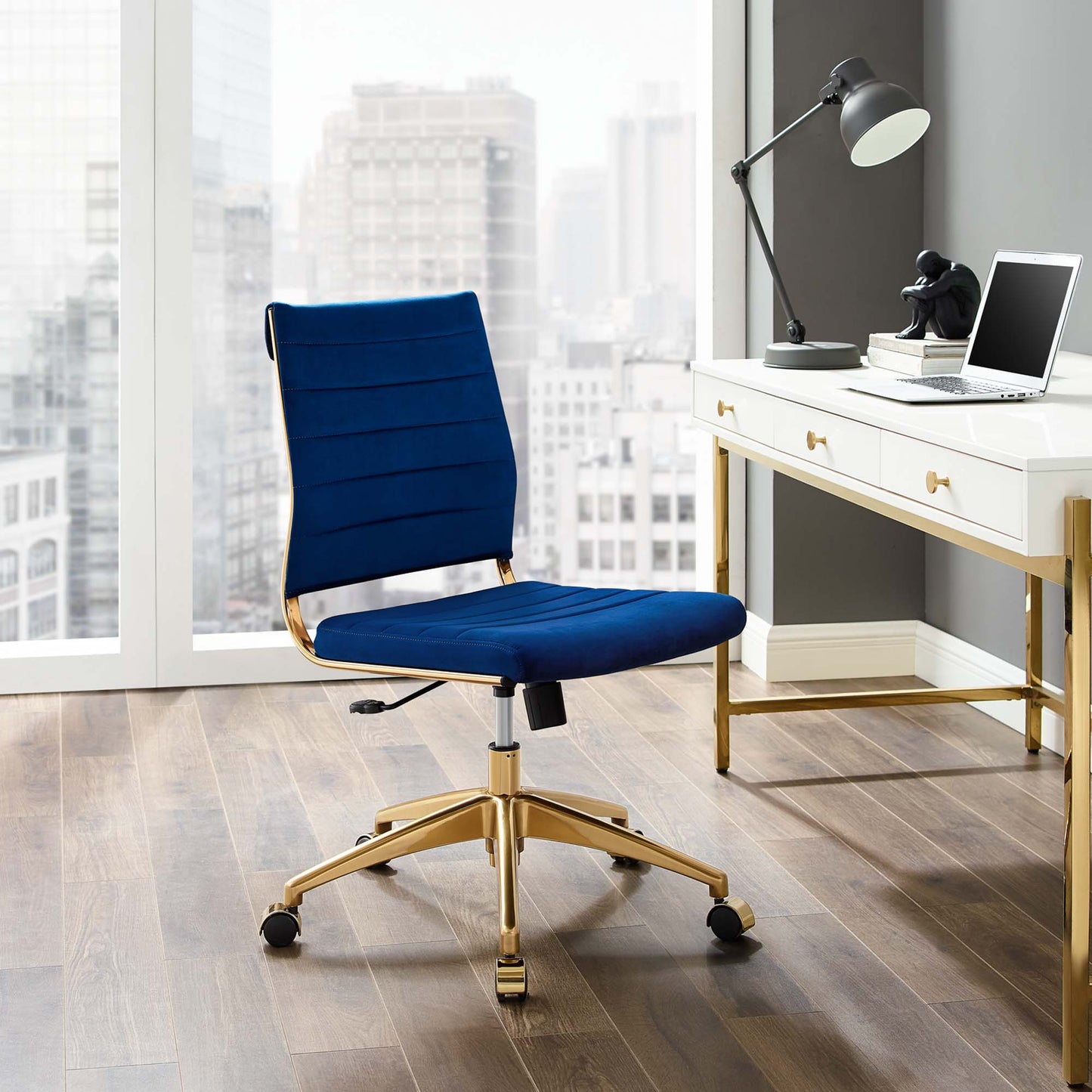 Jive Armless Mid Back Performance Velvet Office Chair