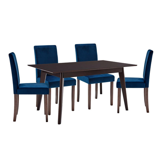 Prosper 5 Piece Upholstered Velvet Dining Set