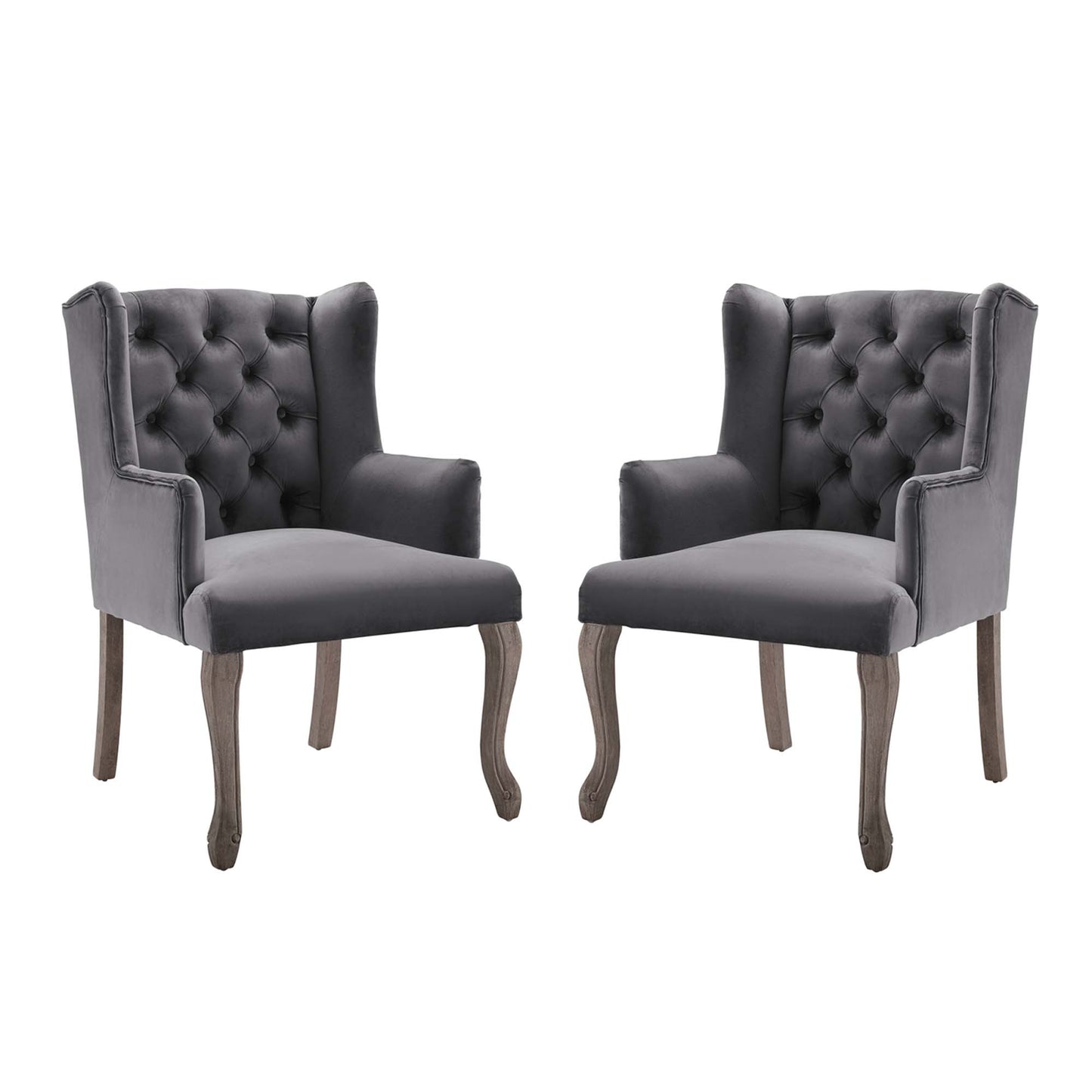 Realm Performance Velvet Armchair Set of 2