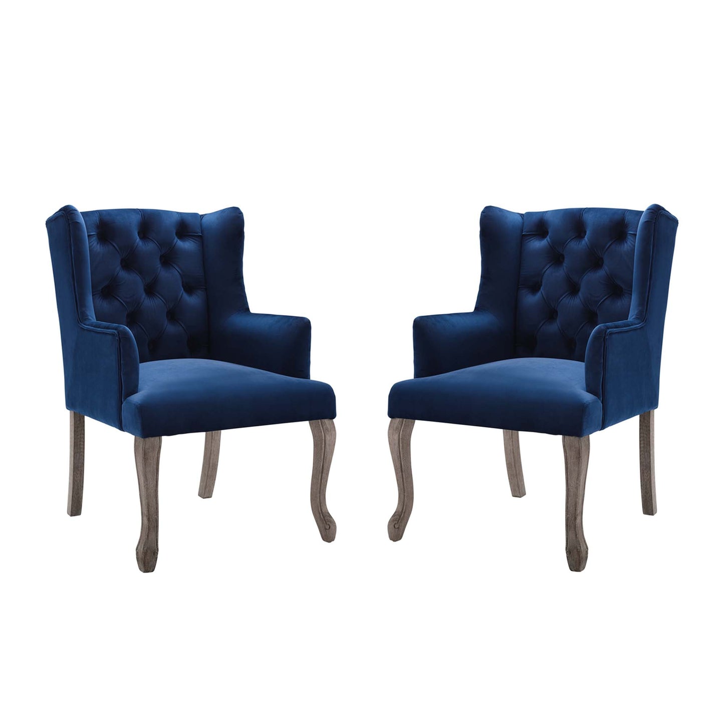 Realm Performance Velvet Armchair Set of 2