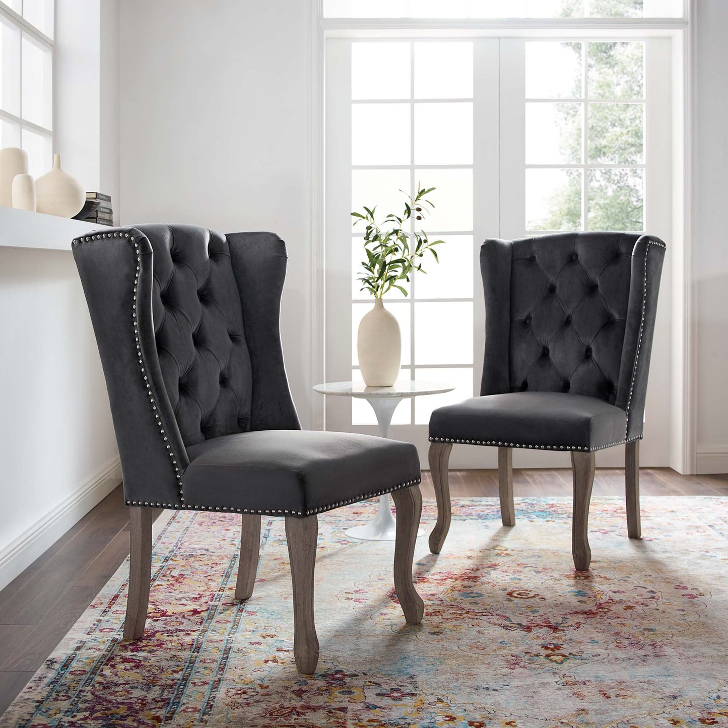 Apprise Performance Velvet Side Chair Set of 2