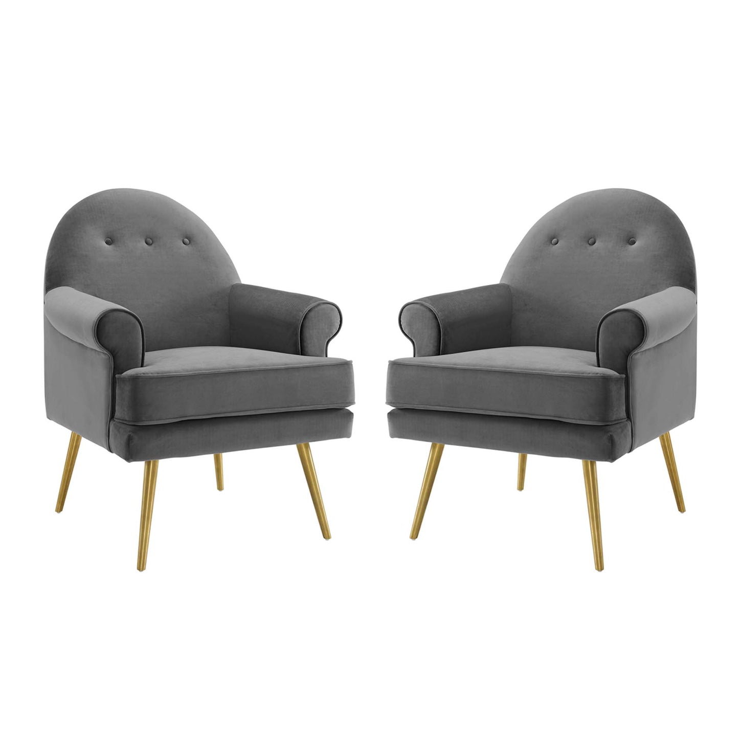 Juego de 2 sillones de terciopelo Revive Performance de Modway