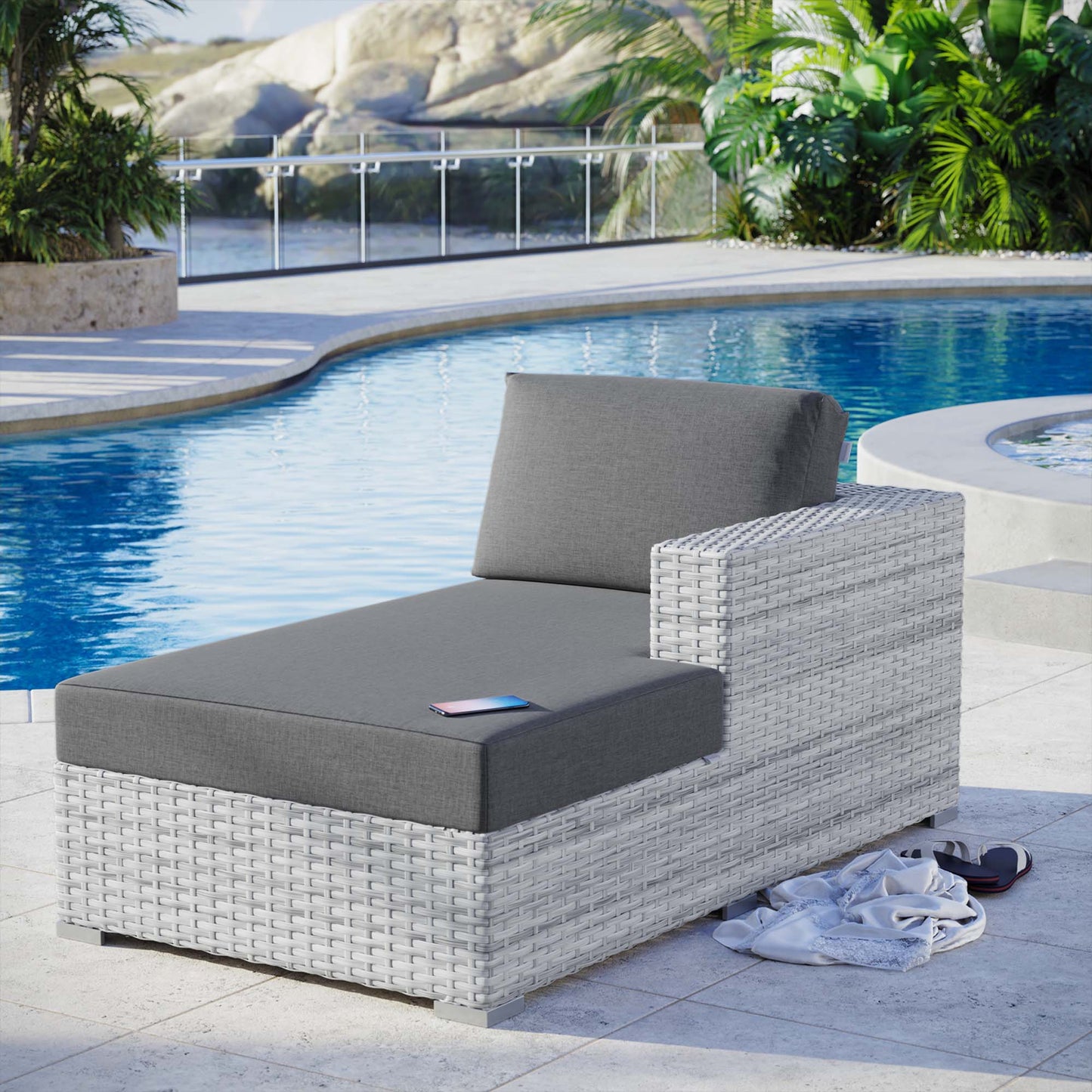 Chaise longue para patio exterior Convene de Modway