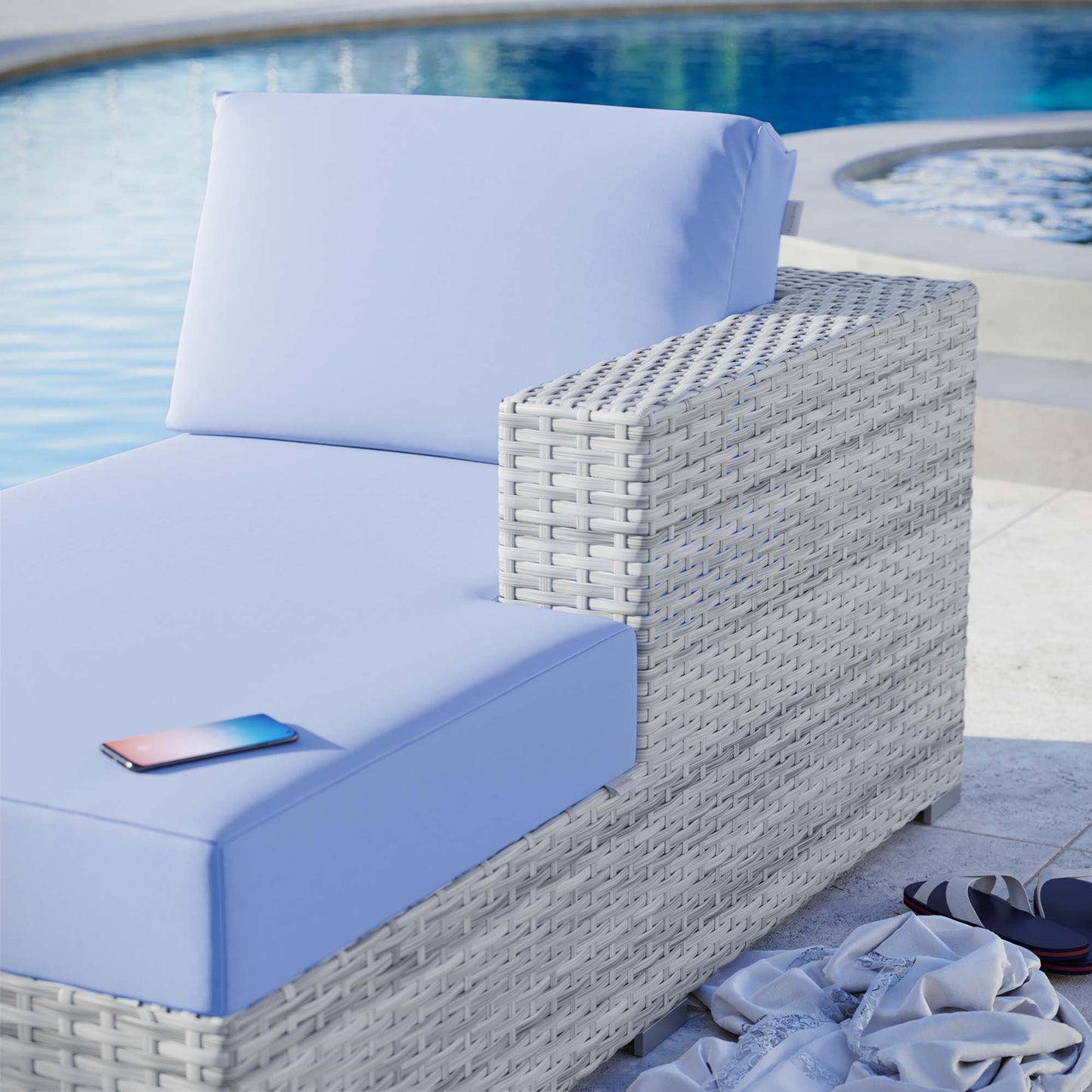 Chaise longue para patio exterior Convene de Modway