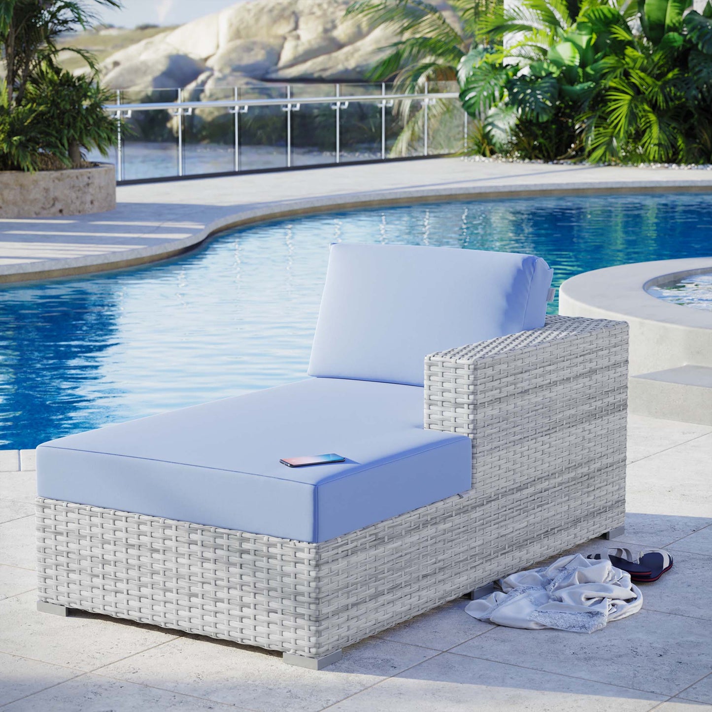 Chaise longue para patio exterior Convene de Modway