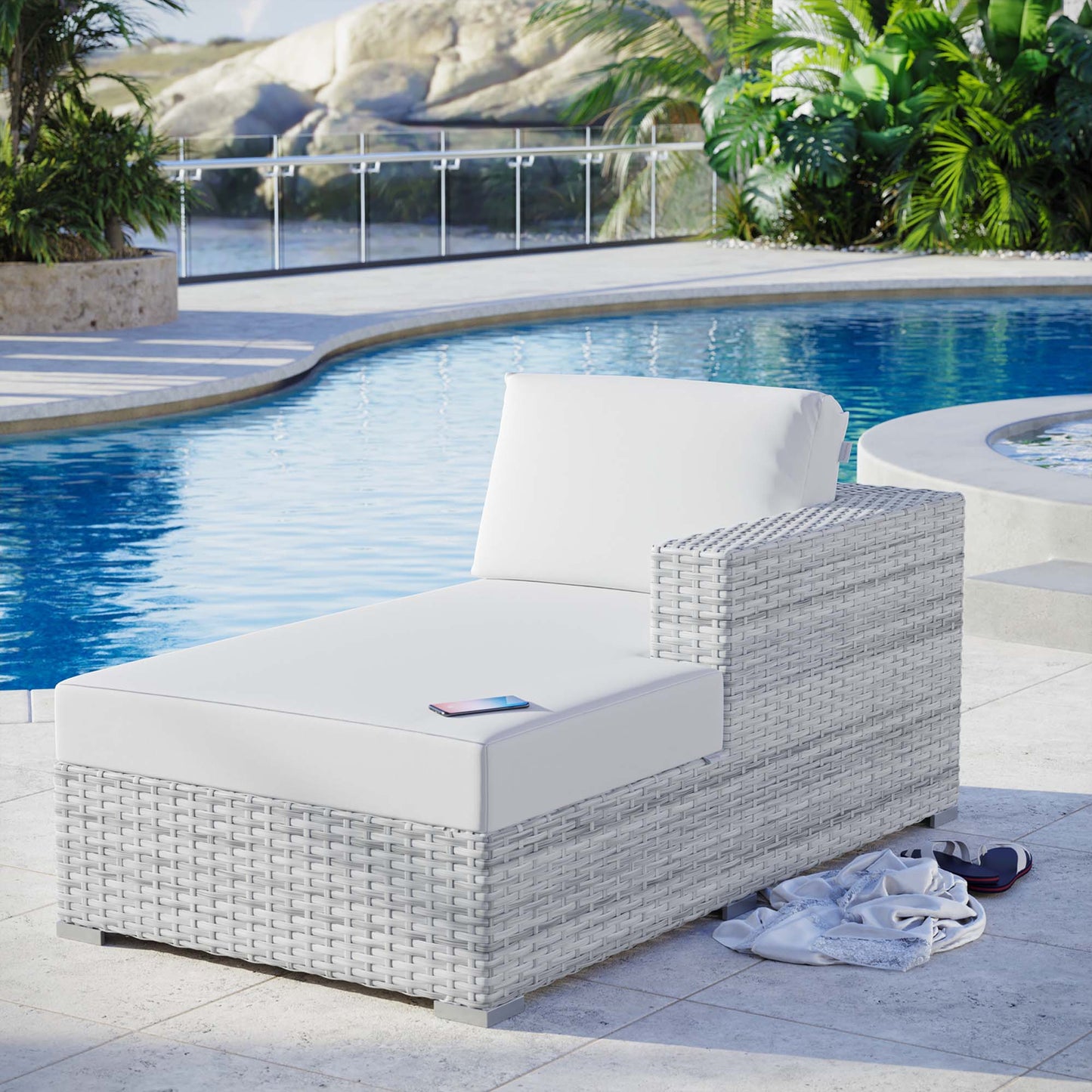 Chaise longue para patio exterior Convene de Modway