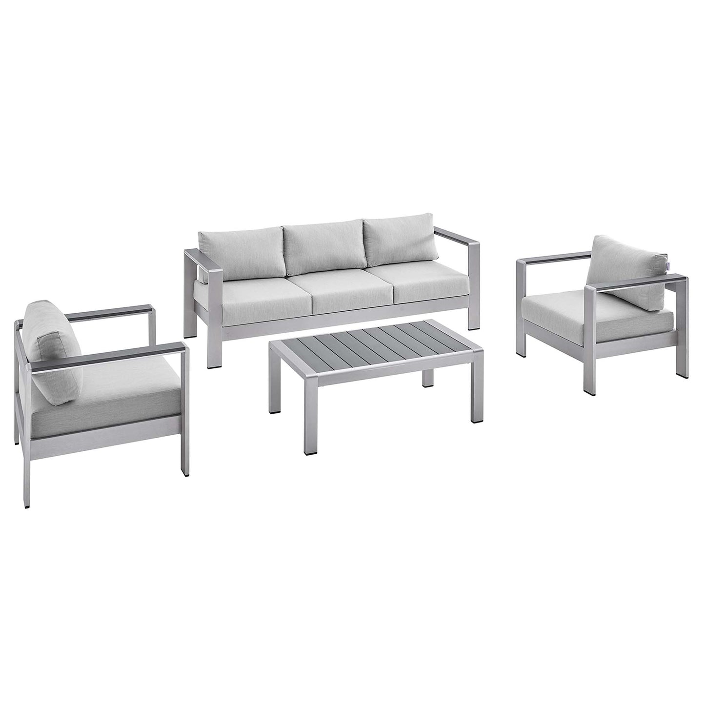 Shore 4 Piece Sunbrella® Fabric Outdoor Patio Aluminum Set